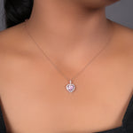 Load image into Gallery viewer, Rose gold plating Heart Pendant Necklace | Pink Gemstone | Gift for Her
