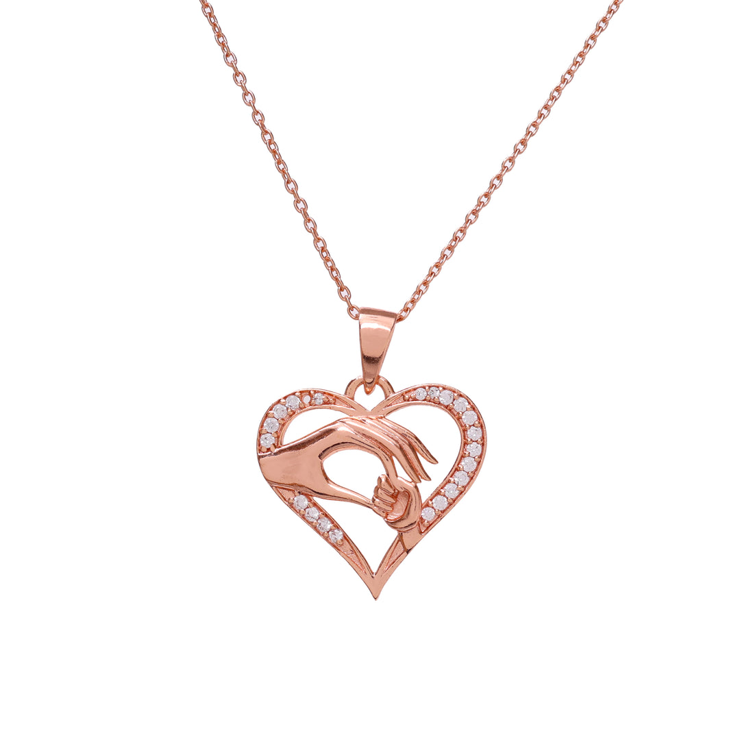 Rose gold plating Heart Hands Pendant Necklace | Gift for Her