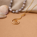 Load image into Gallery viewer, gold plating Spiral Diamond Pendant Necklace | Women's Jewelry Gift
