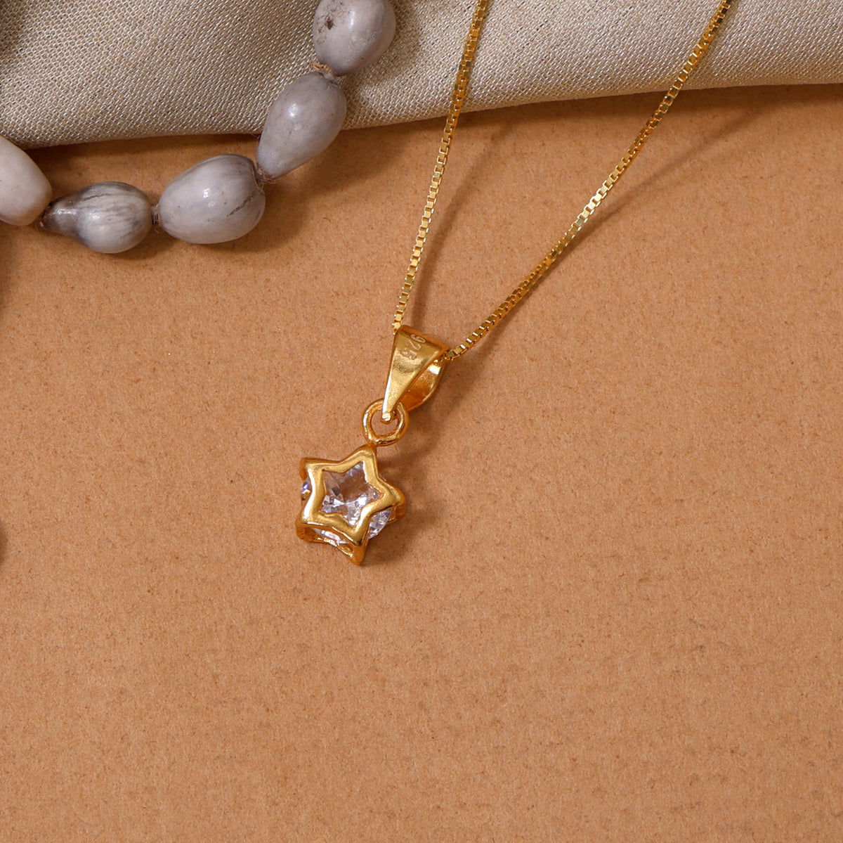 Gold plating star pendant necklace | cubic zirconia | women's gift
