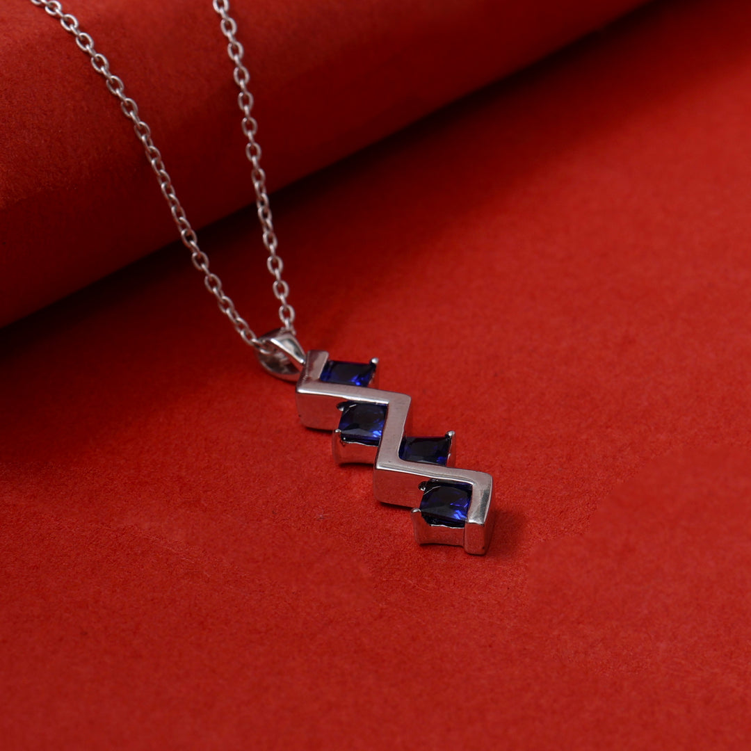 925 Silver Blue Sapphire Pendant Necklace for Women | Gift Jewelry