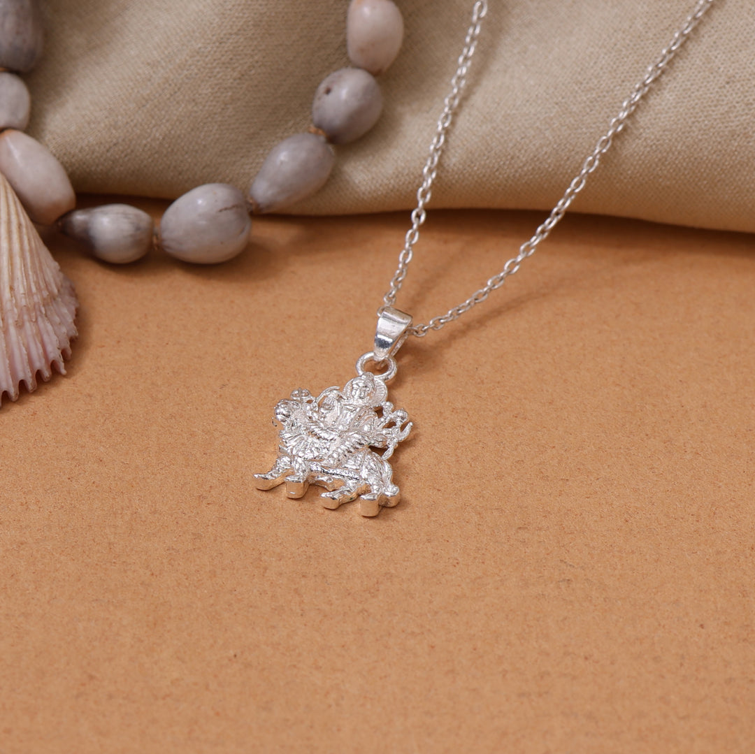 925 Silver Durga Pendant Necklace | Hindu Goddess Jewelry