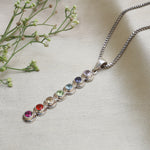 Load image into Gallery viewer, 925 Sterling Silver 7 Chakra Stone Bar Pendant Necklace for Women
