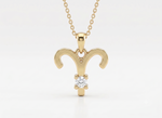 Load image into Gallery viewer, Aries Zodiac Gold-Plated 925 Silver Necklace with White Cubic Zirconia

