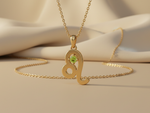 Load image into Gallery viewer, Leo Zodiac Peridot colour Cubic Zirconia Pendant Necklace | Gold Plated 925 Silver Jewelry
