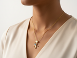 Load image into Gallery viewer, Gold Plated 925 Silver Sagittarius Zodiac Necklace with Blue Cubic Zirconia

