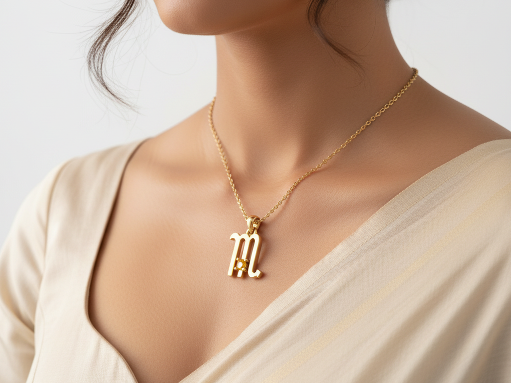 Scorpio Zodiac Necklace | Gold Plated 925 Silver with Yellow Cubic Zirconia
