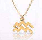 Load image into Gallery viewer, Aquarius Zodiac Pendant Necklace Gold Plated 925 Silver Astrology Jewelry
