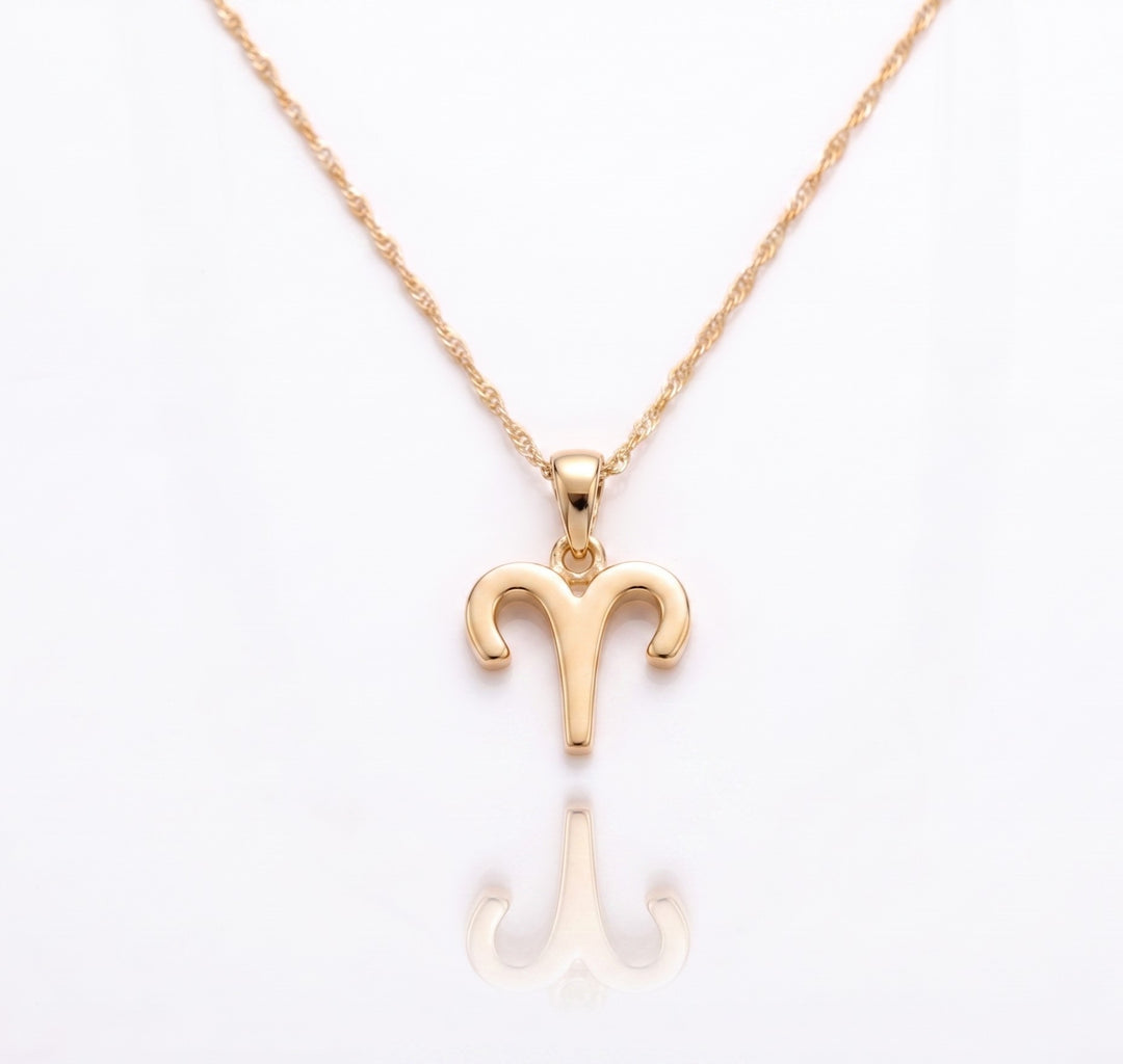 Gold Plated 925 Silver Aries Zodiac Necklace | Astrology Pendant