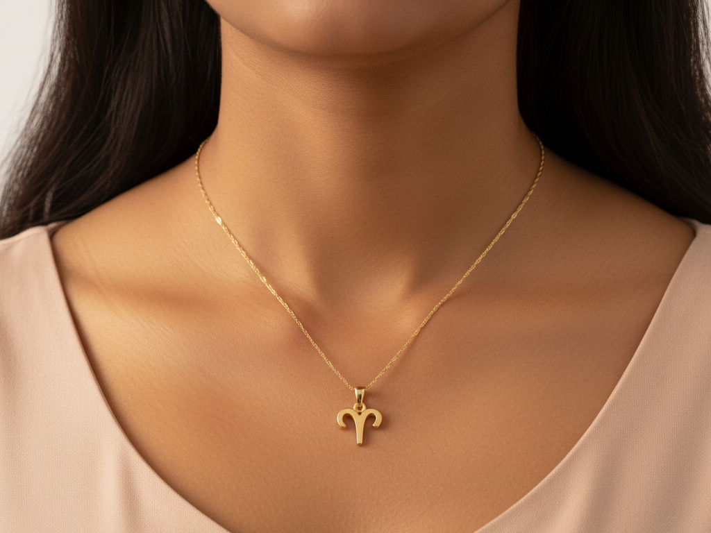 Gold Plated 925 Silver Aries Zodiac Necklace | Astrology Pendant
