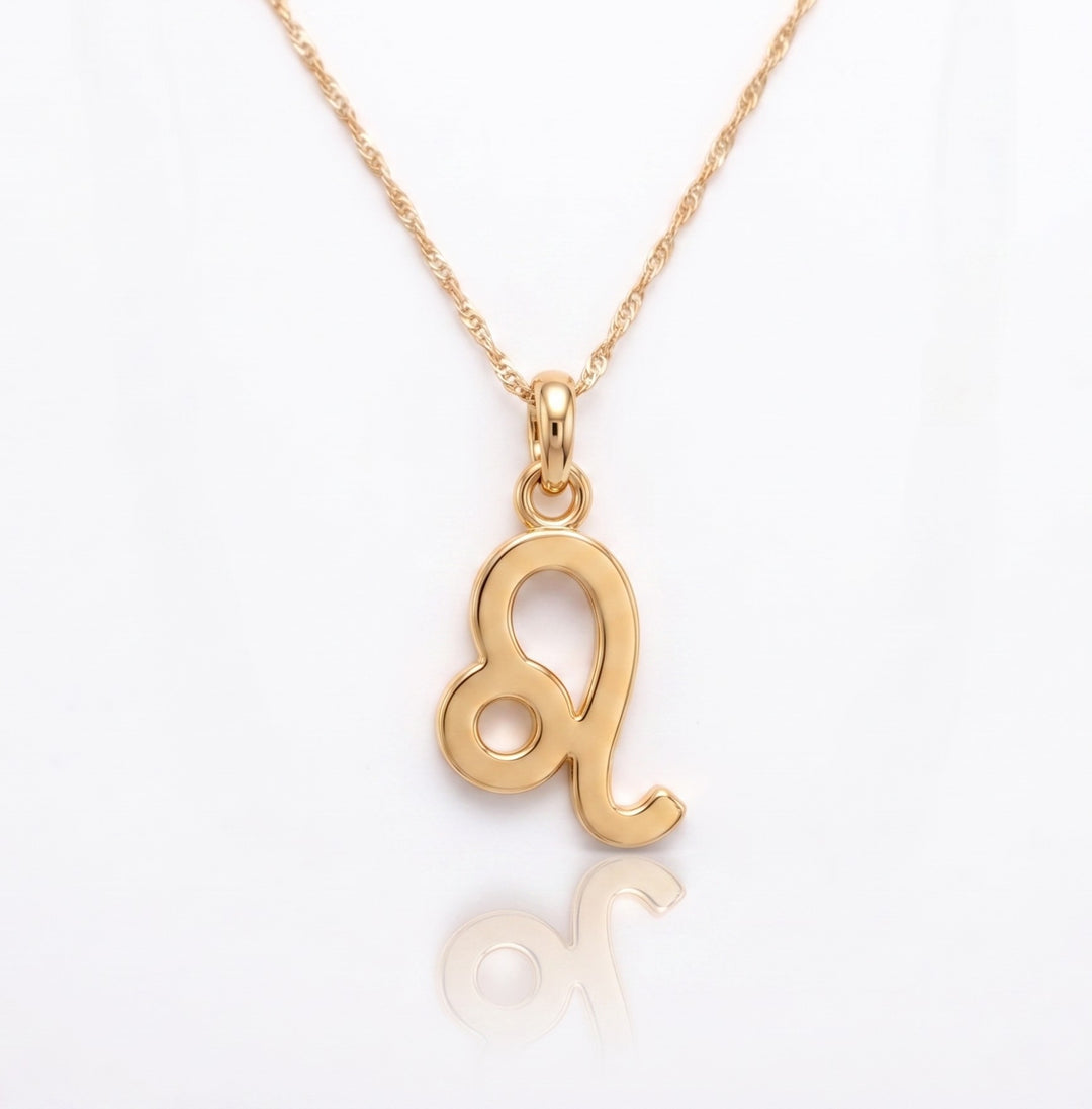 Leo Zodiac Sign Necklace Gold Plated 925 Silver Astrology Jewelry