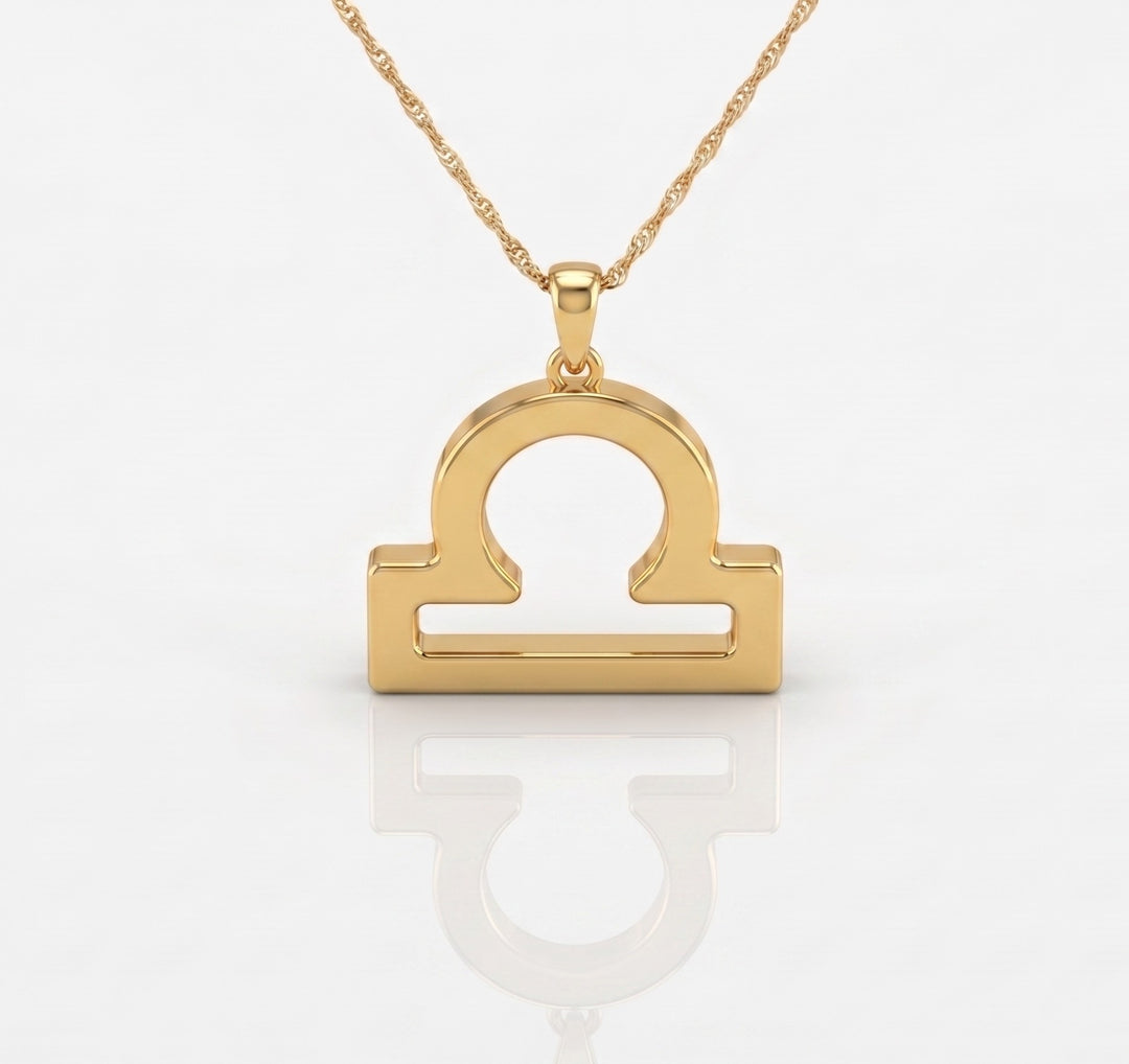 Libra Zodiac Necklace | Gold Plated 925 Silver Astrology Pendant