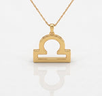 将图像加载到图库查看器中， Libra Zodiac Necklace | Gold Plated 925 Silver Astrology Pendant
