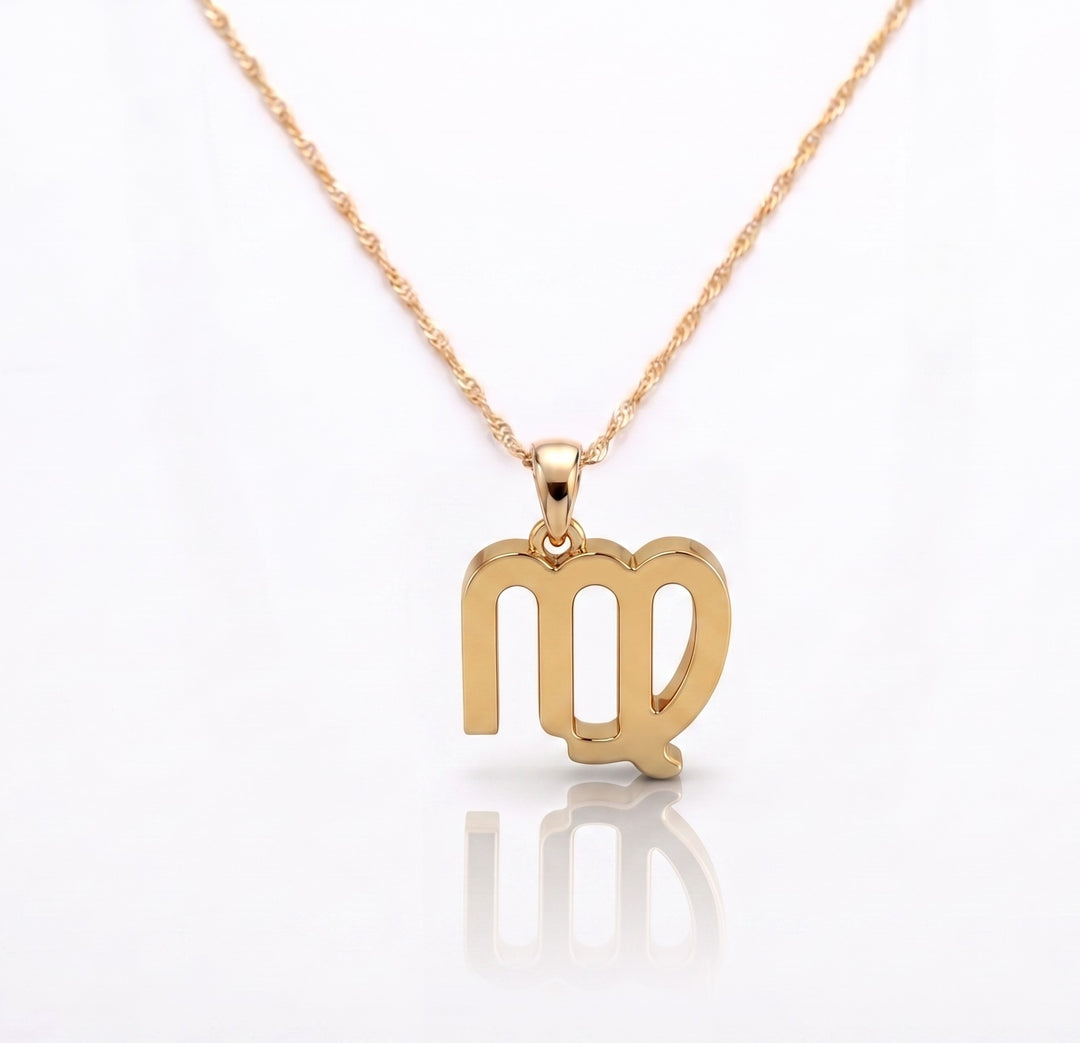 Virgo Zodiac Necklace Gold Plated 925 Silver Astrology Pendant Gift