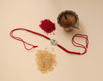 Load image into Gallery viewer, Ganesha 925 Sterling Silver Rakhi for Brother with Red Thread
