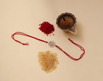 Load image into Gallery viewer, Shiva Trishul CZ Rakhi in 925 Sterling Silver for Brother
