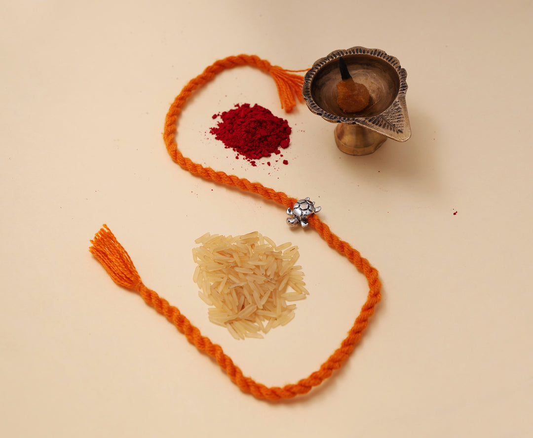 925 Sterling Silver Turtle Rakhi for Brother | Raksha Bandhan Gift