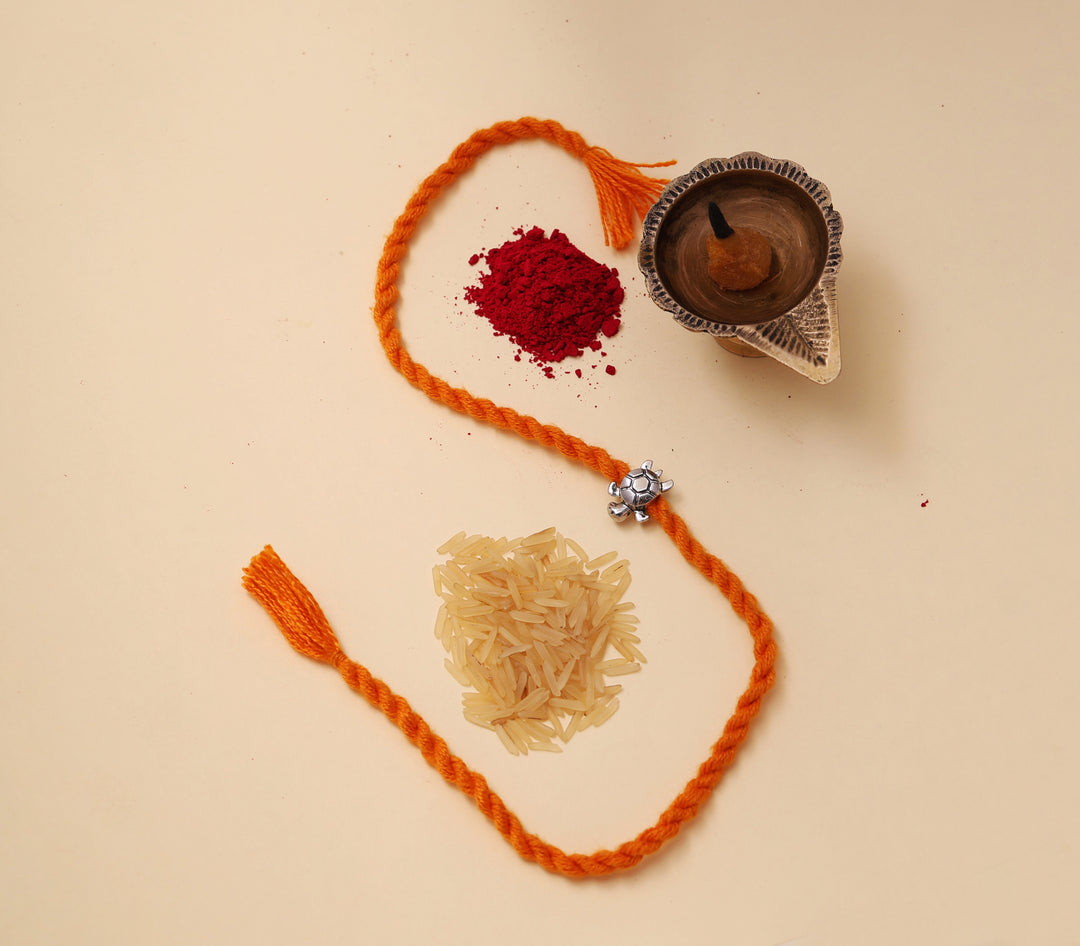 925 Sterling Silver Turtle Rakhi for Brother | Raksha Bandhan Gift