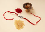 Load image into Gallery viewer, Buddha Head 925 Silver Rakhi for Brother on Red Thread
