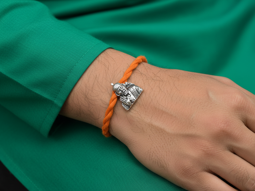 Sai Baba 925 Sterling Silver Rakhi for Brother | Raksha Bandhan