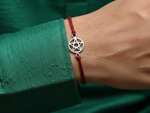Load image into Gallery viewer, 925 Sterling Silver Pentagram Star Rakhi Bracelet for Brother
