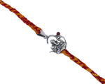 Load image into Gallery viewer, Sterling Silver Ganesha Rakhi with CZ for Brother
