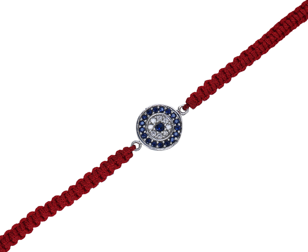 Sterling silver evil eye cz rakhi for brother for raksha bandhan