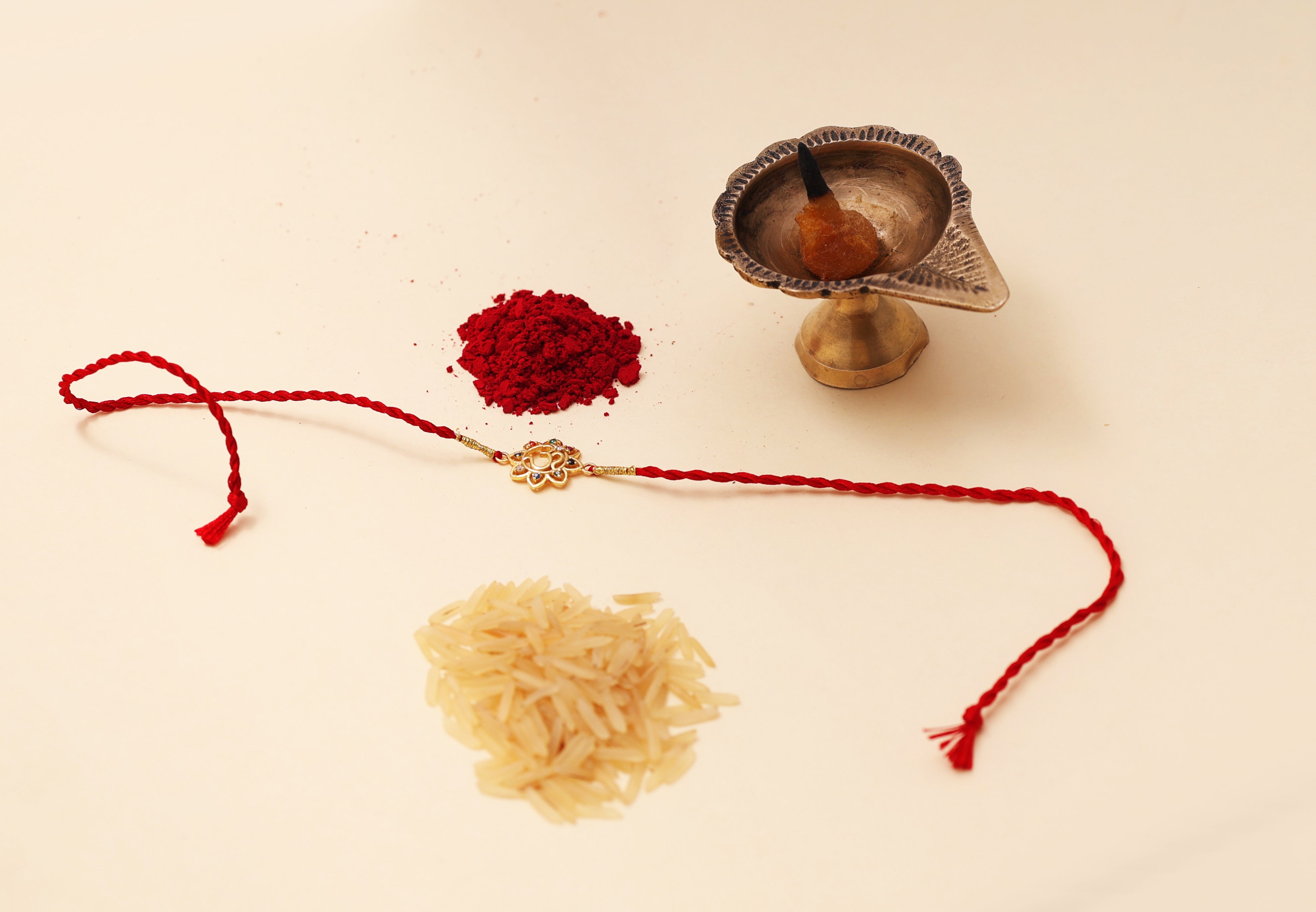 Gold-Plated 925 Silver Om CZ Rakhi for Brother | Raksha Bandhan