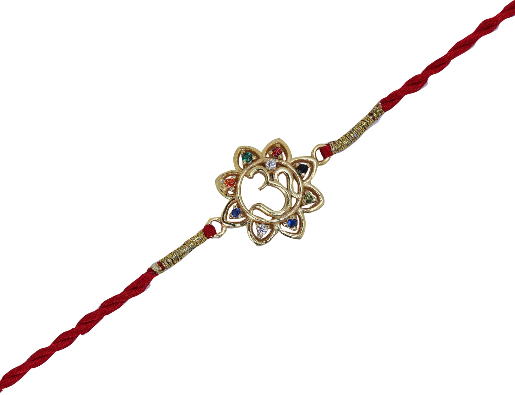 Gold-Plated 925 Silver Om CZ Rakhi for Brother | Raksha Bandhan