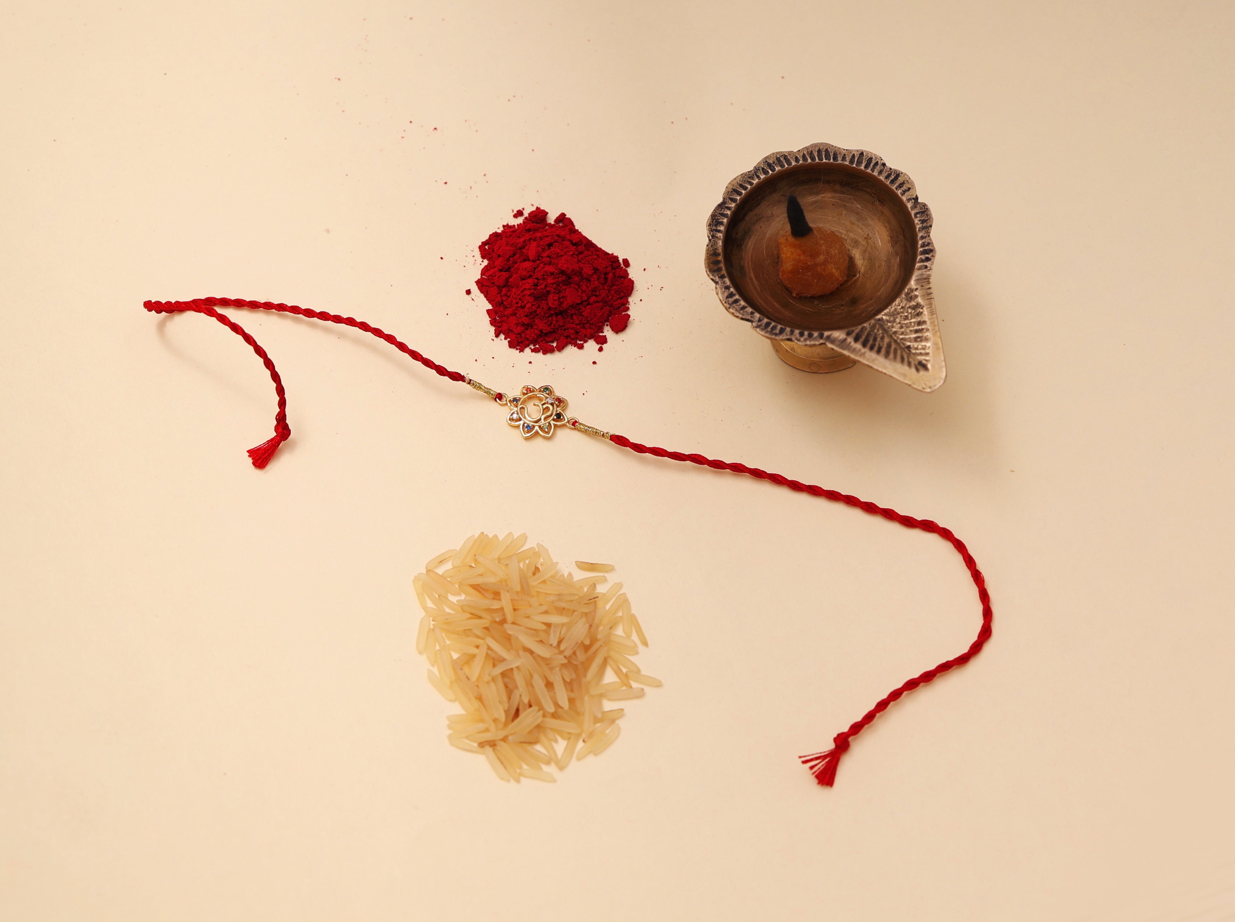Gold-Plated 925 Silver Om CZ Rakhi for Brother | Raksha Bandhan