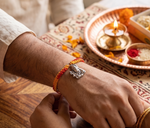 将图像加载到图库查看器中， 925 Sterling Silver Lord Shiva Rakhi Bracelet for Raksha Bandhan
