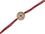 将图像加载到图库查看器中， Mandala CZ Rakhi in Gold Plated 925 Sterling Silver for Brother
