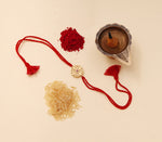 将图像加载到图库查看器中， Mandala CZ Rakhi in Gold Plated 925 Sterling Silver for Brother
