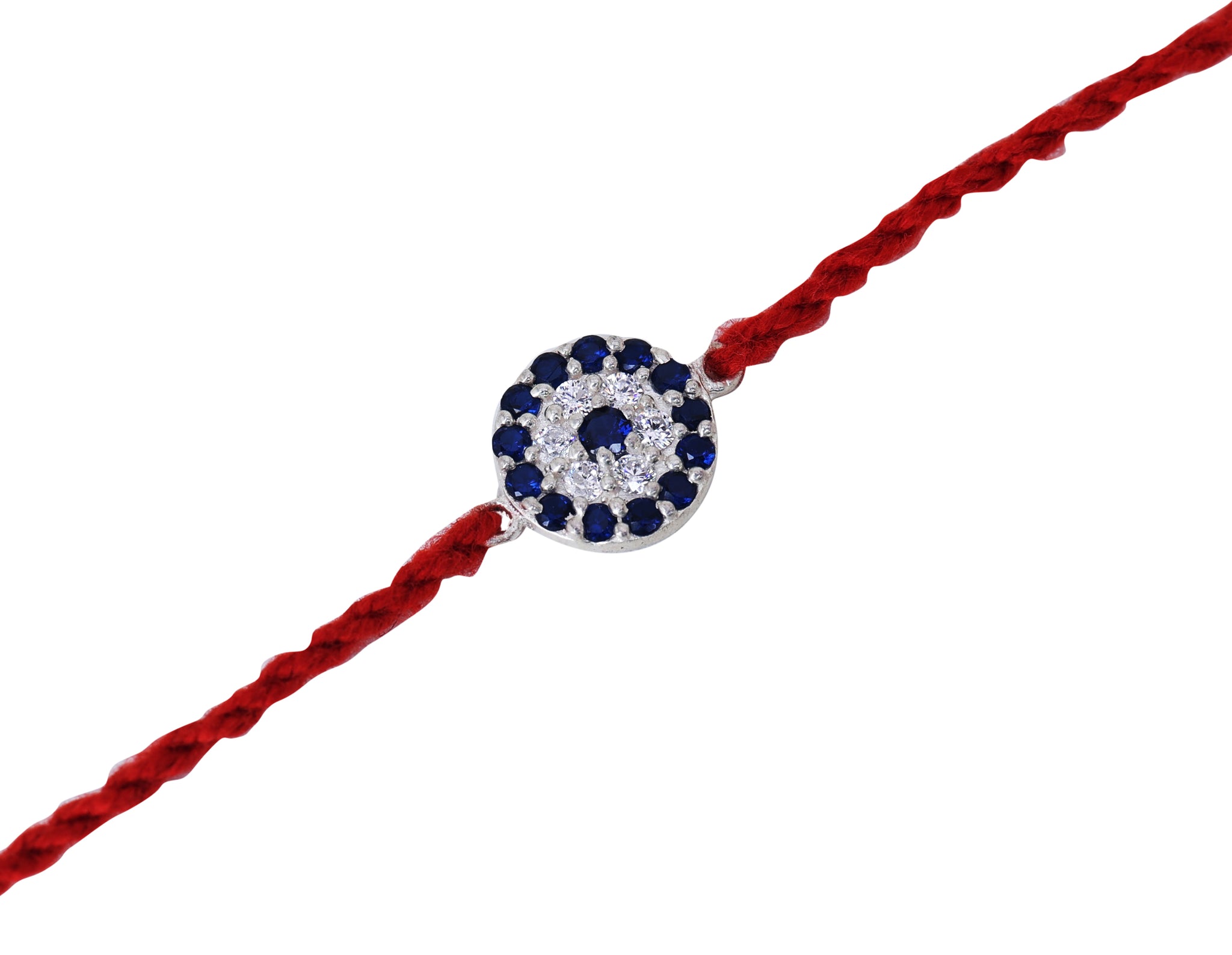 Evil Eye CZ Rakhi in 925 Sterling Silver for Raksha Bandhan