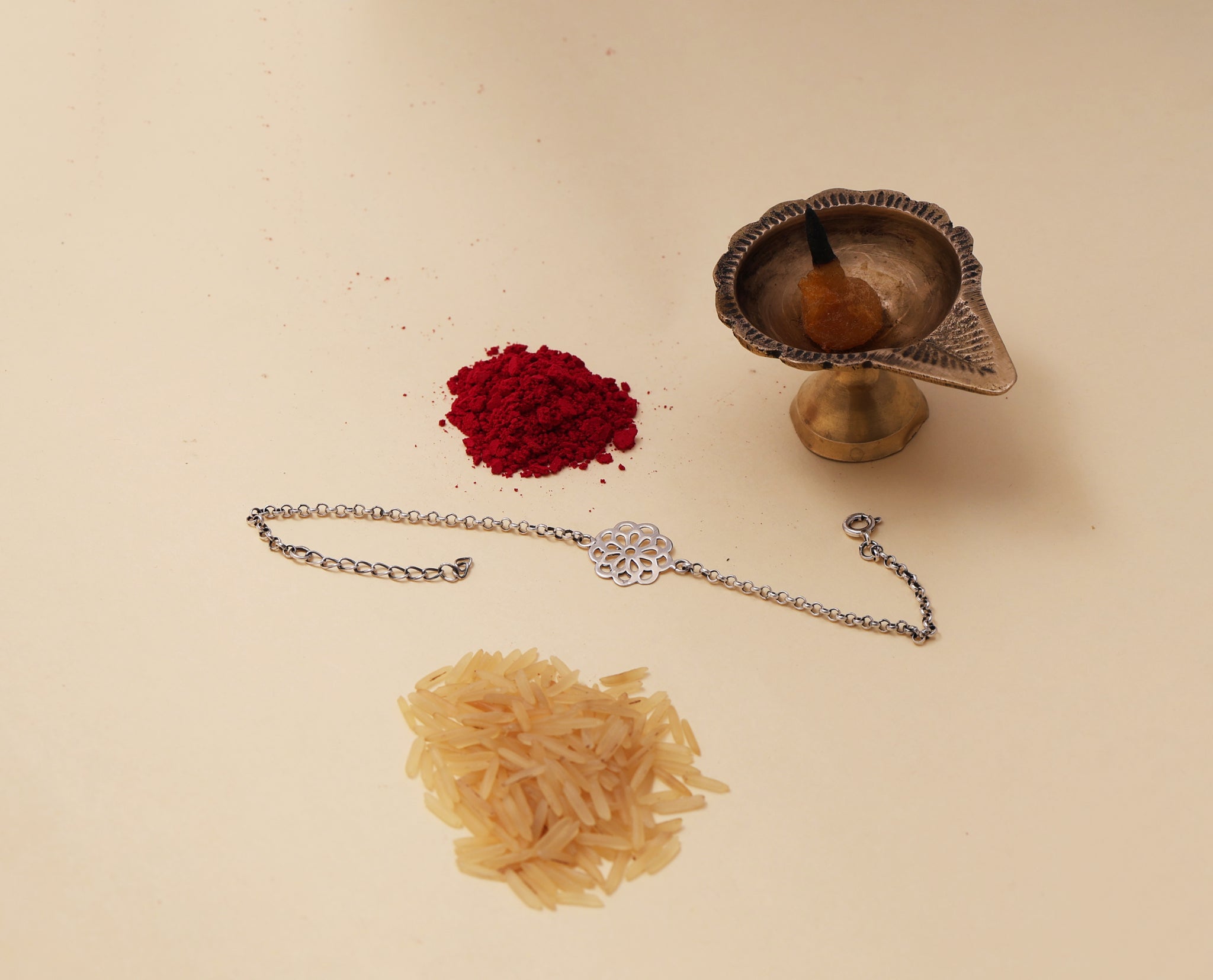 Floral Filigree Silver Rakhi for Brother | 925 Sterling Silver