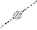 将图像加载到图库查看器中， Floral Filigree Silver Rakhi for Brother | 925 Sterling Silver
