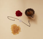将图像加载到图库查看器中， Floral Filigree Silver Rakhi for Brother | 925 Sterling Silver

