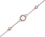 Load image into Gallery viewer, Eternity Circle CZ Rakhi for Brother in Rose Gold 925 Silver
