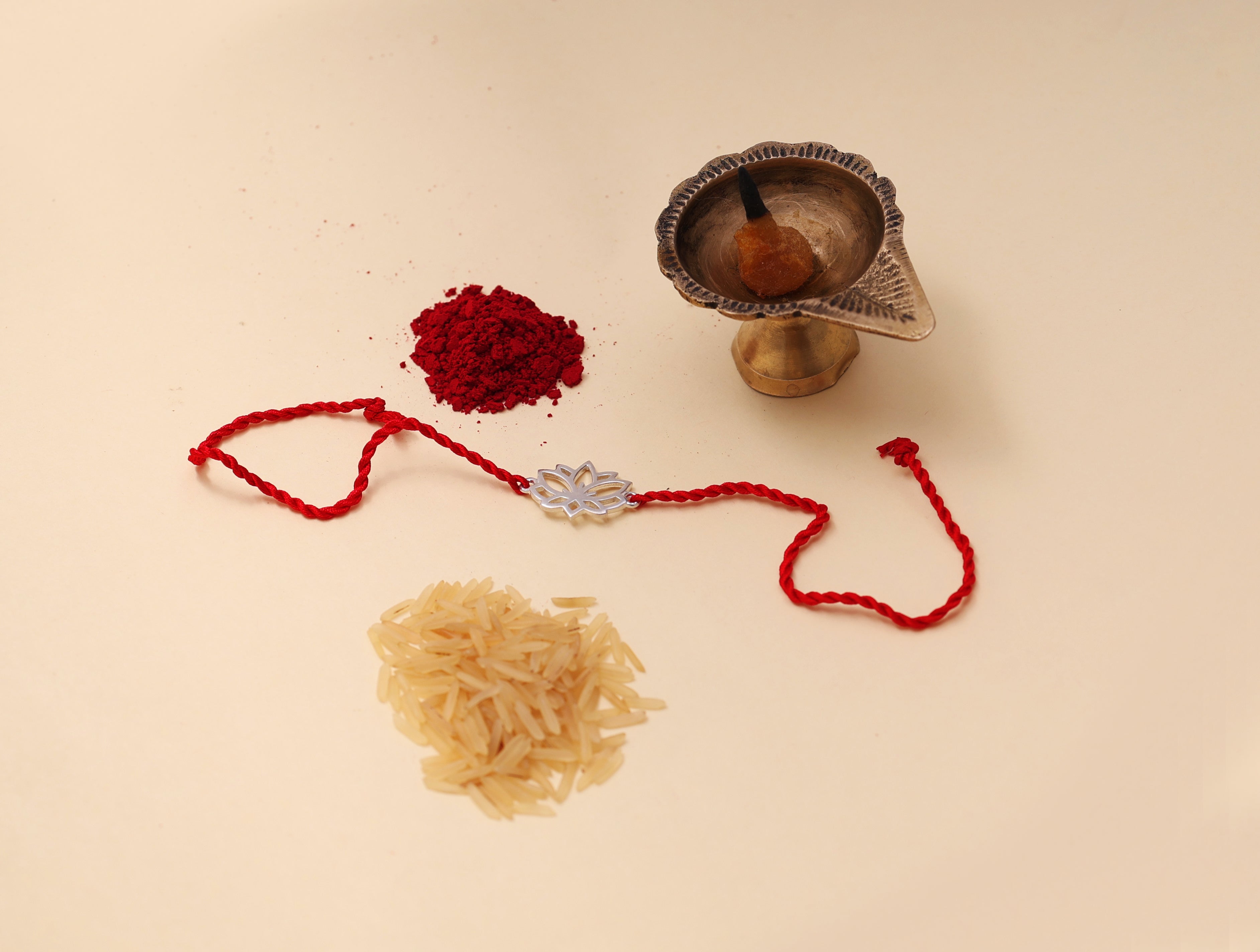 Lotus Rakhi in 925 Sterling Silver | Bracelet for Raksha Bandhan