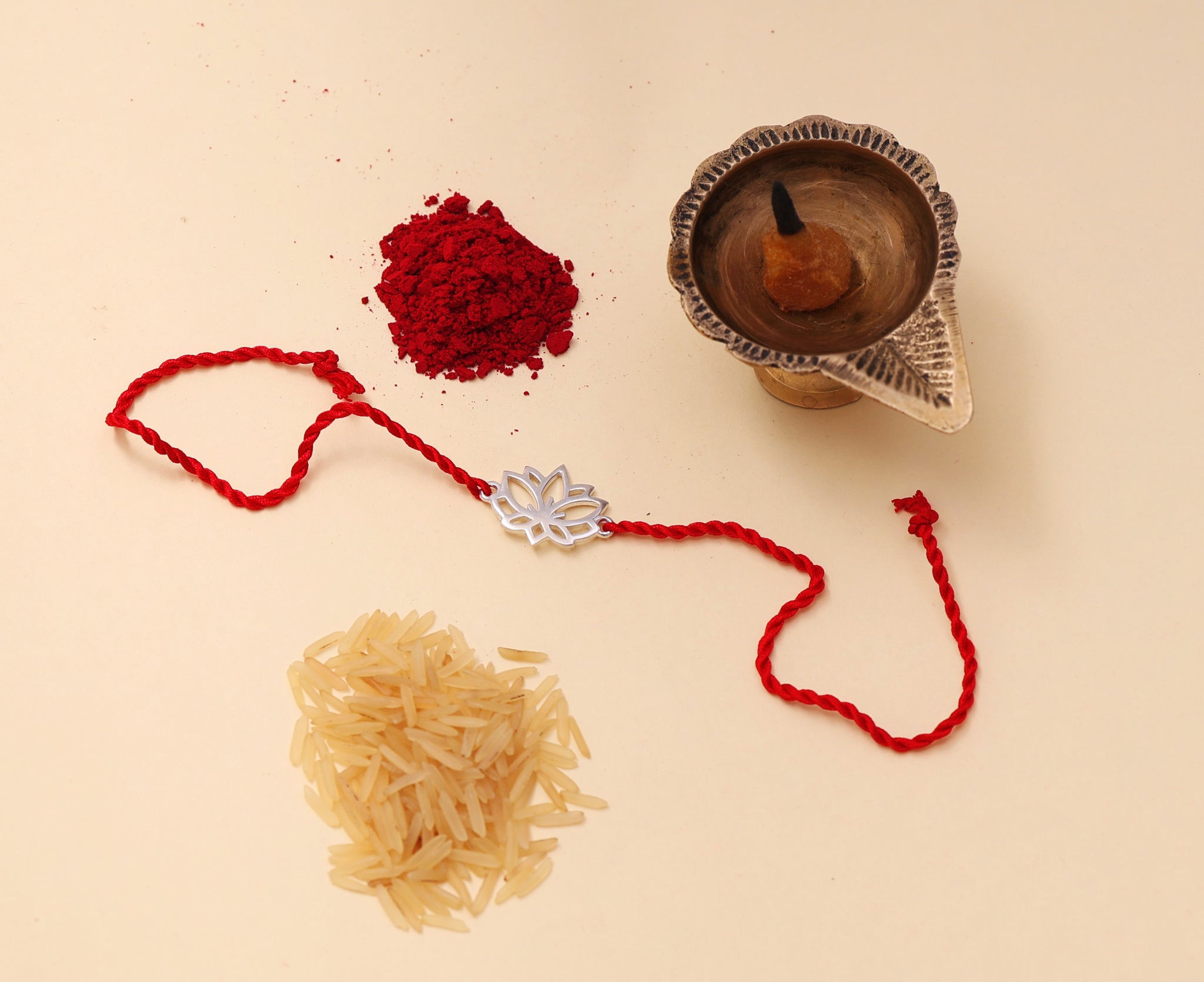 Lotus Rakhi in 925 Sterling Silver | Bracelet for Raksha Bandhan