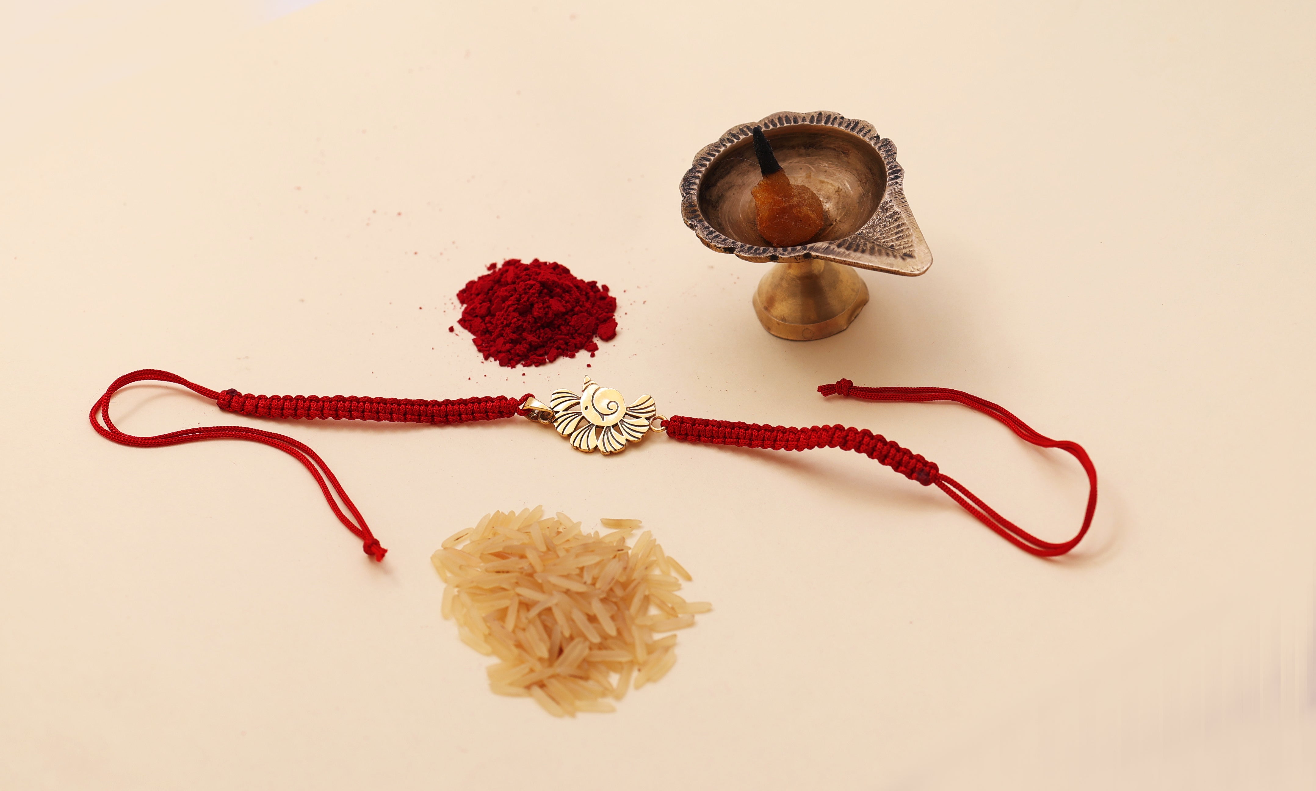 Ganesha 925 Sterling Silver Rakhi Bracelet for Raksha Bandhan Gift