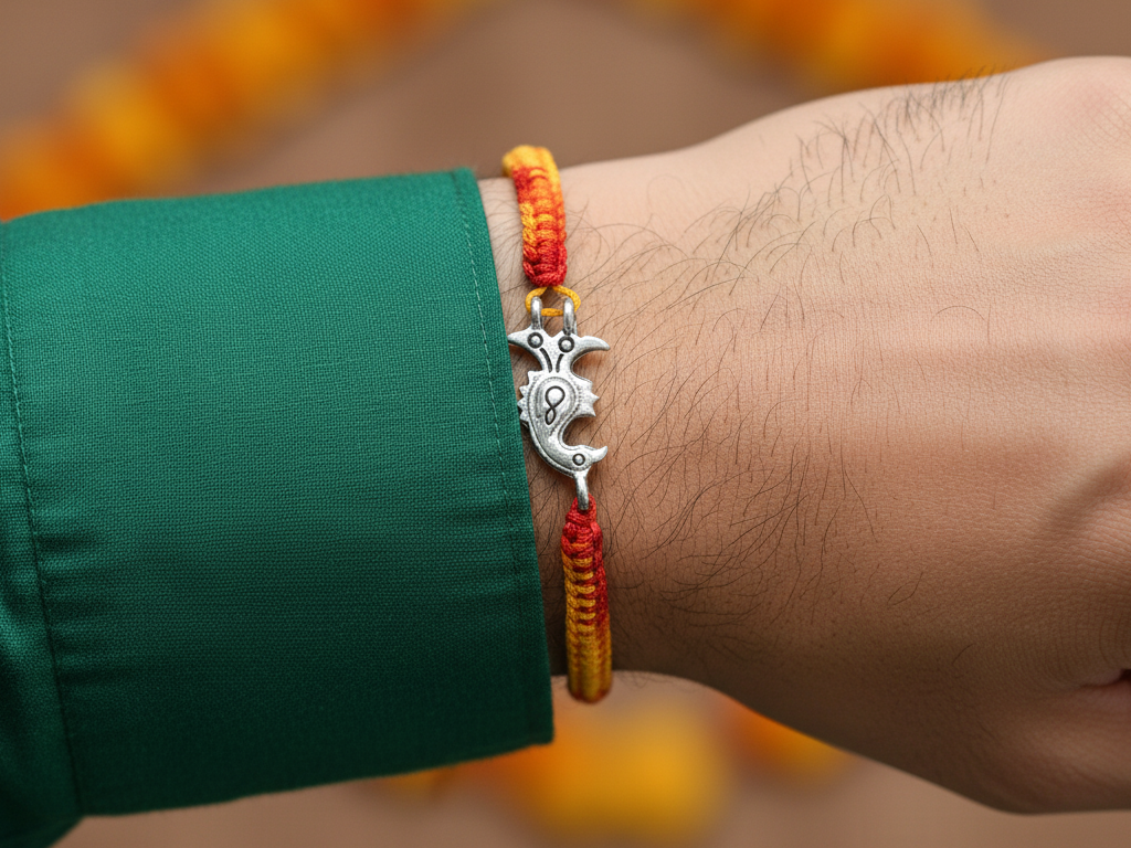 925 Silver Infinity Charm Rakhi for Brother | Raksha Bandhan Gift