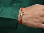 Load image into Gallery viewer, Gold Plated 925 Silver Ganesha CZ Rakhi for Brother Raksha Bandhan
