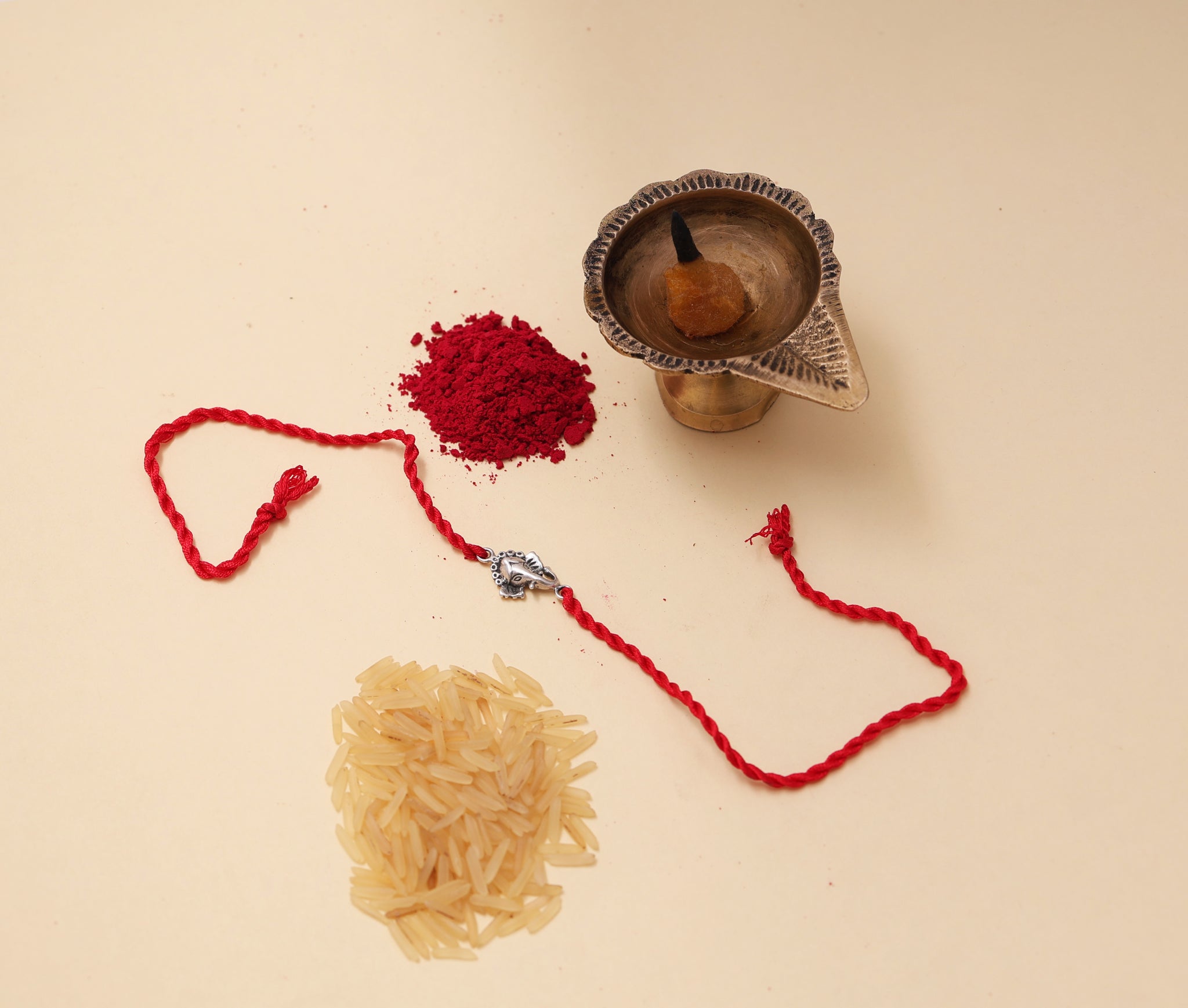Ganesha Rakhi in 925 Sterling Silver for Raksha Bandhan Brother