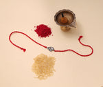 Load image into Gallery viewer, Ganesha 925 Sterling Silver Rakhi with CZ for Rakshabandhan
