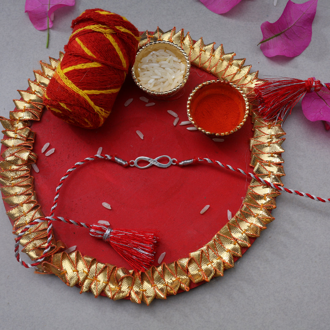 Infinity Zircon Rakhi in 925 Silver for Brother - Raksha Bandhan