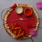 将图像加载到图库查看器中， Evil Eye Feather Rakhi in 925 Silver with Zircon for Brother

