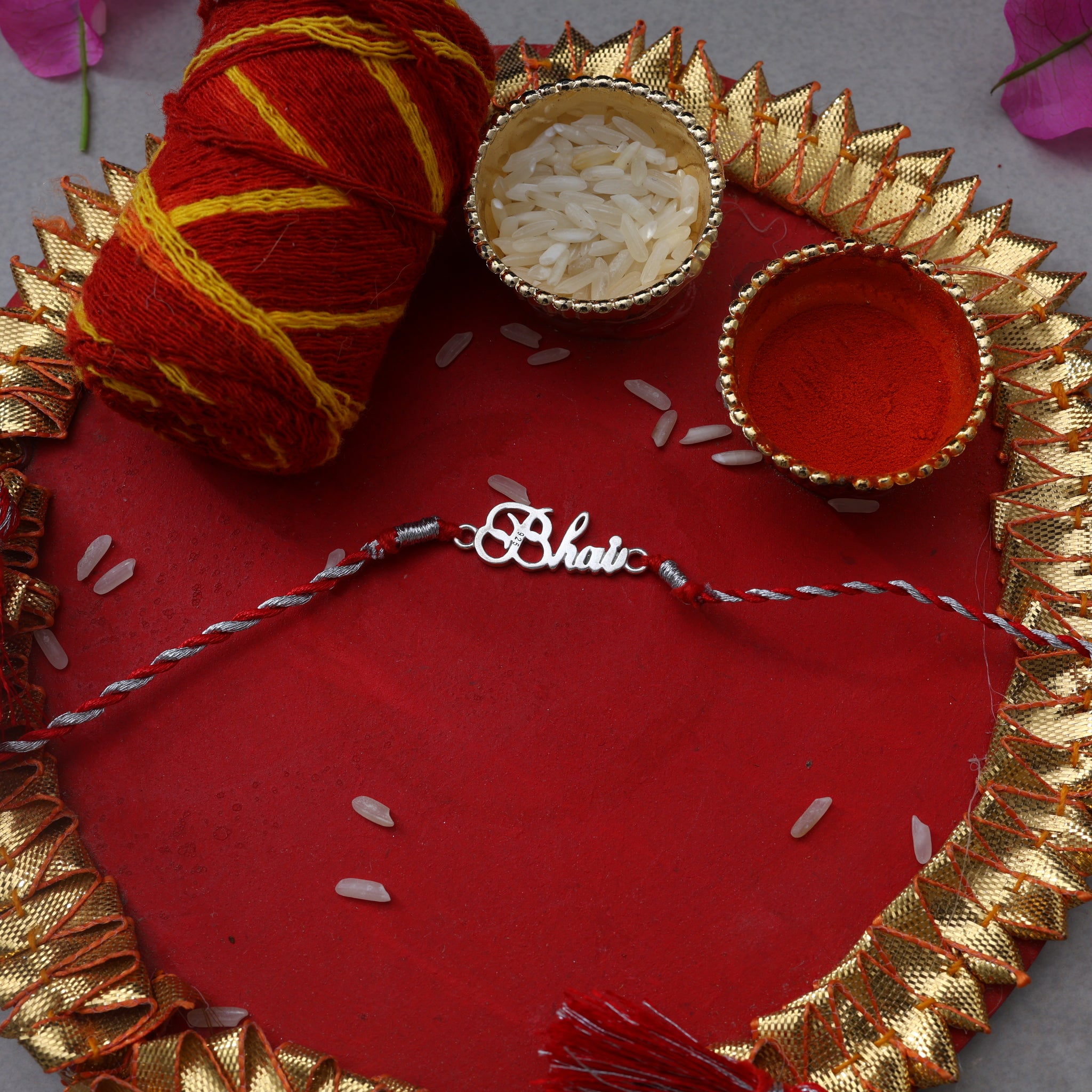 Bhai Script 925 Silver Rakhi for Brother | Raksha Bandhan Gift