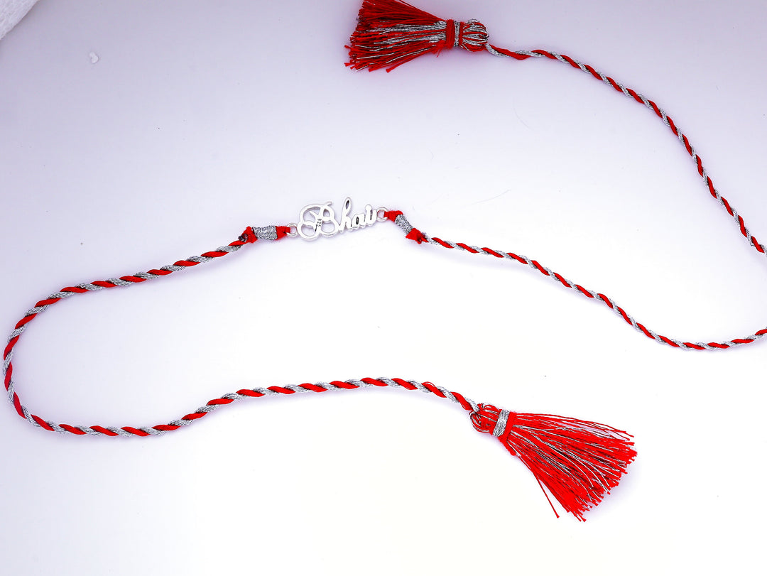 Bhai Script 925 Silver Rakhi for Brother | Raksha Bandhan Gift