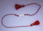 Load image into Gallery viewer, BRO #1 925 Silver Rakhi for Brother | Red Thread Tassel
